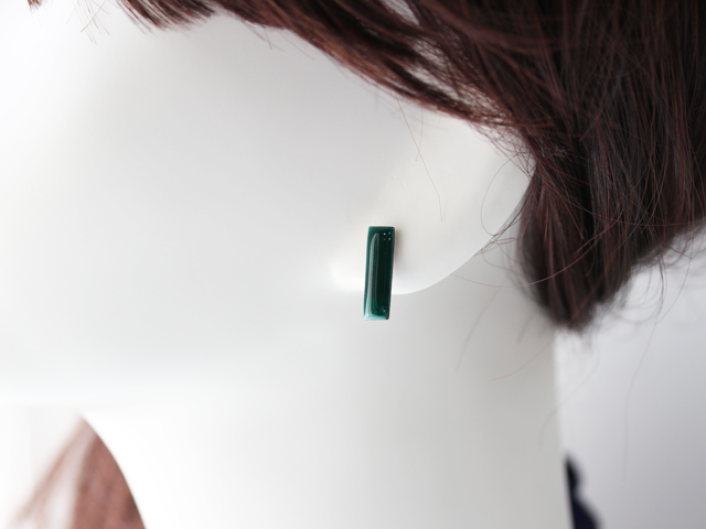 sippo stick  emerald      七宝焼きビアス　(イヤリングへの変更可）