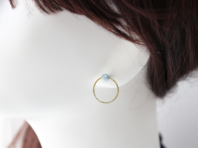 door knock jade [blue] ピアス
