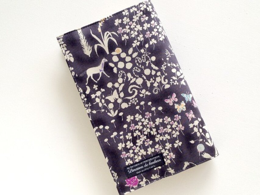 リバティ 新書 ブックカバー ヨシエ Yoshie ネイビー