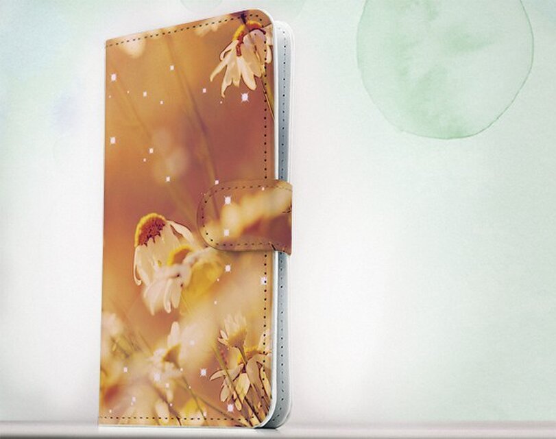 全機種対応 手帳型 スマホケース iPhoneXs iPhone9 iPhoneXs MaxiPhoneX 花柄 逆光の花畑