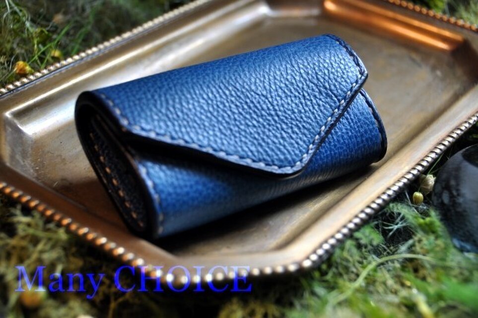 イタリアンオイルレザーアリゾナ・キーケース（アルノブルー）