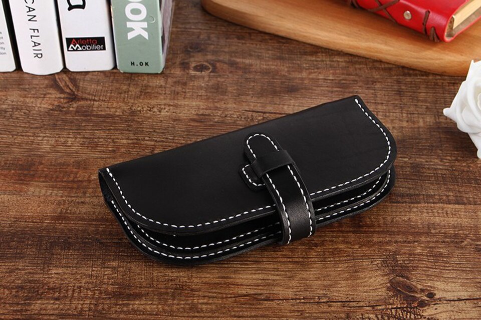 【切線派】牛革手作り手縫い収納長財布（001003）