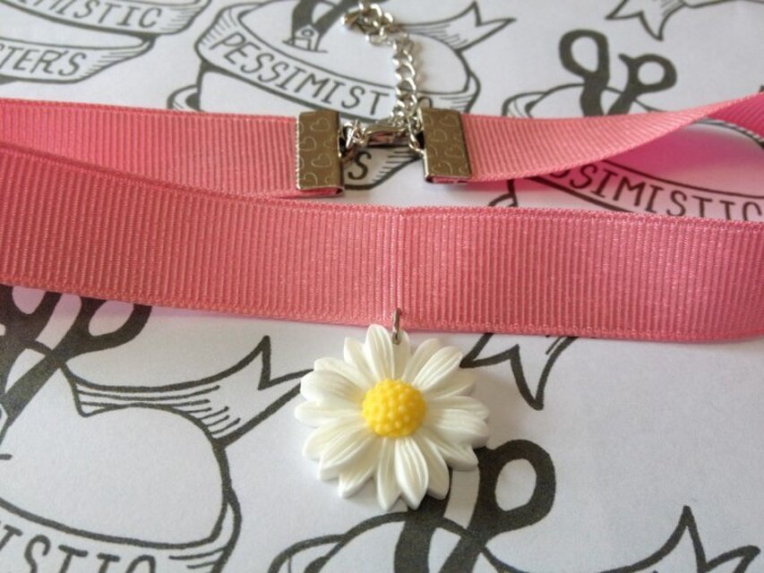 マーガレットチョーカー ピンク