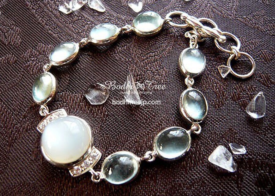 アクアマリン＆ムーンSVブレスレット