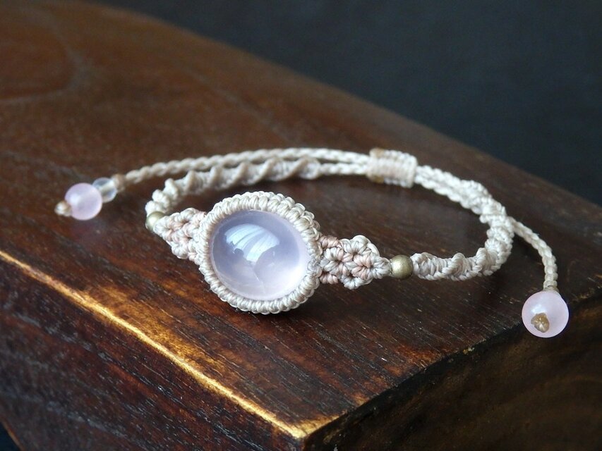 .·˖*✩⡱Maris Stella / ローズクオーツマクラメブレスレット
