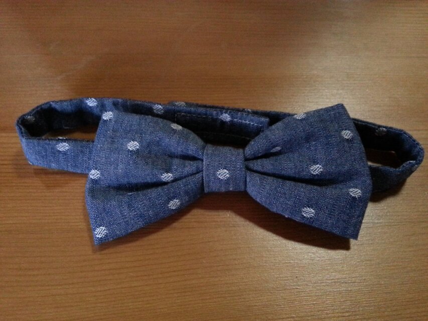 蝶ネクタイ　ヒッコリー・ドット