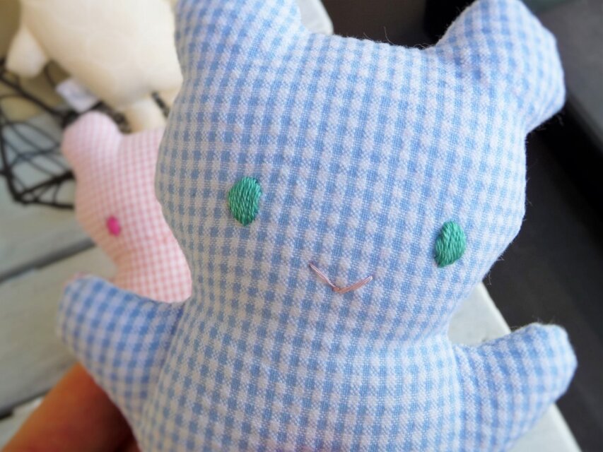 再出品です。赤ちゃん用　くまのにぎにぎ（水色）