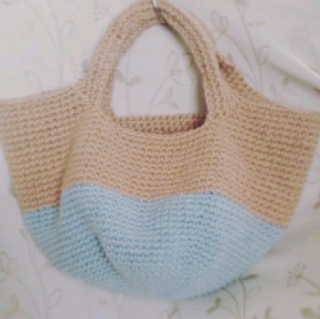 麻ひもバッグ＊ baby blue