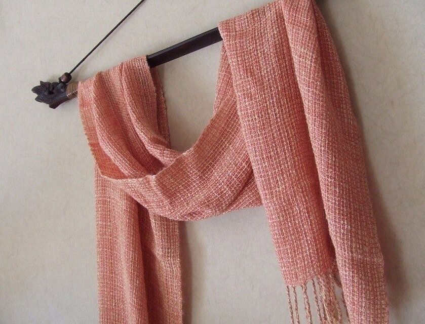 手織りシルクストール・・しののめ