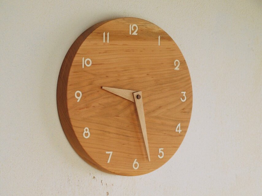 「masuoさまご注文の品」木製 掛け時計 丸 桜材