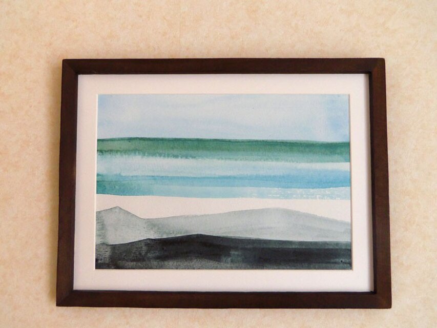 ゆる絵　SEA  A4 + 額