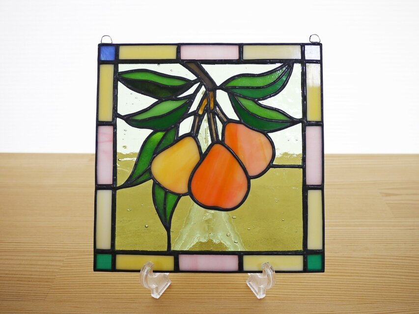 ステンドグラス ミニパネル びわ 15cm