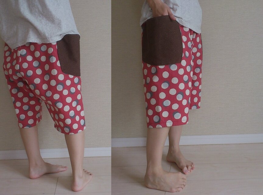 綿麻ゆるハーフパンツ013(ピンクドット) | iichi 日々の暮らしを 