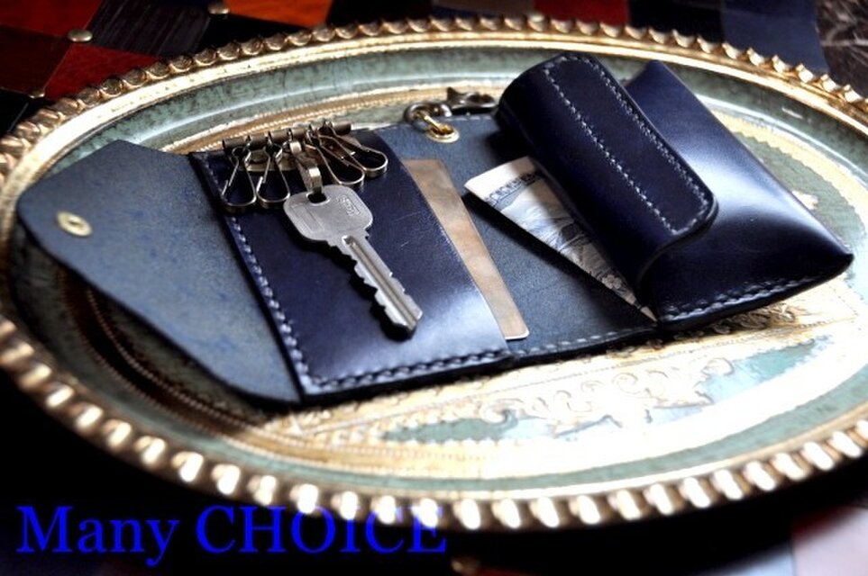 セミオーダー・革の宝石ルガトー・コインキーケース2（紺）