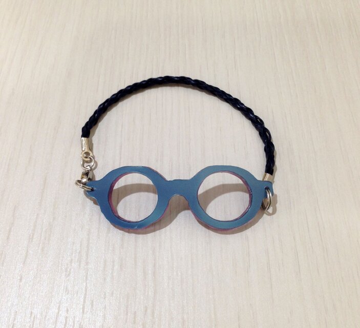 「わたしメガネ好き」アピール用ブレスレットネイビーカラー