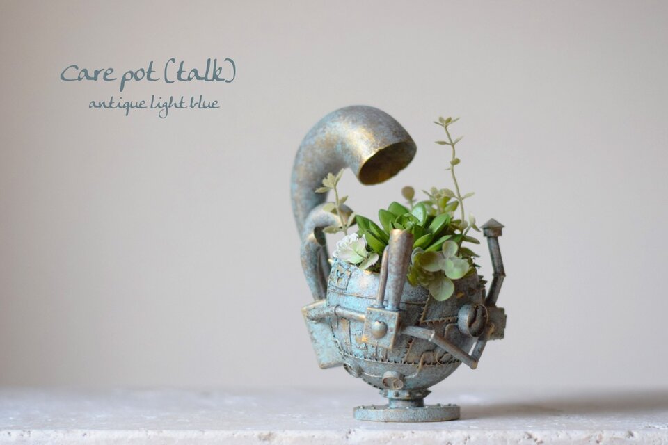 care pot(talk) antique light blue