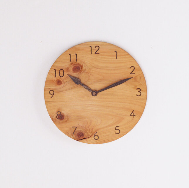 木製 掛け時計 丸型 ひのき材11