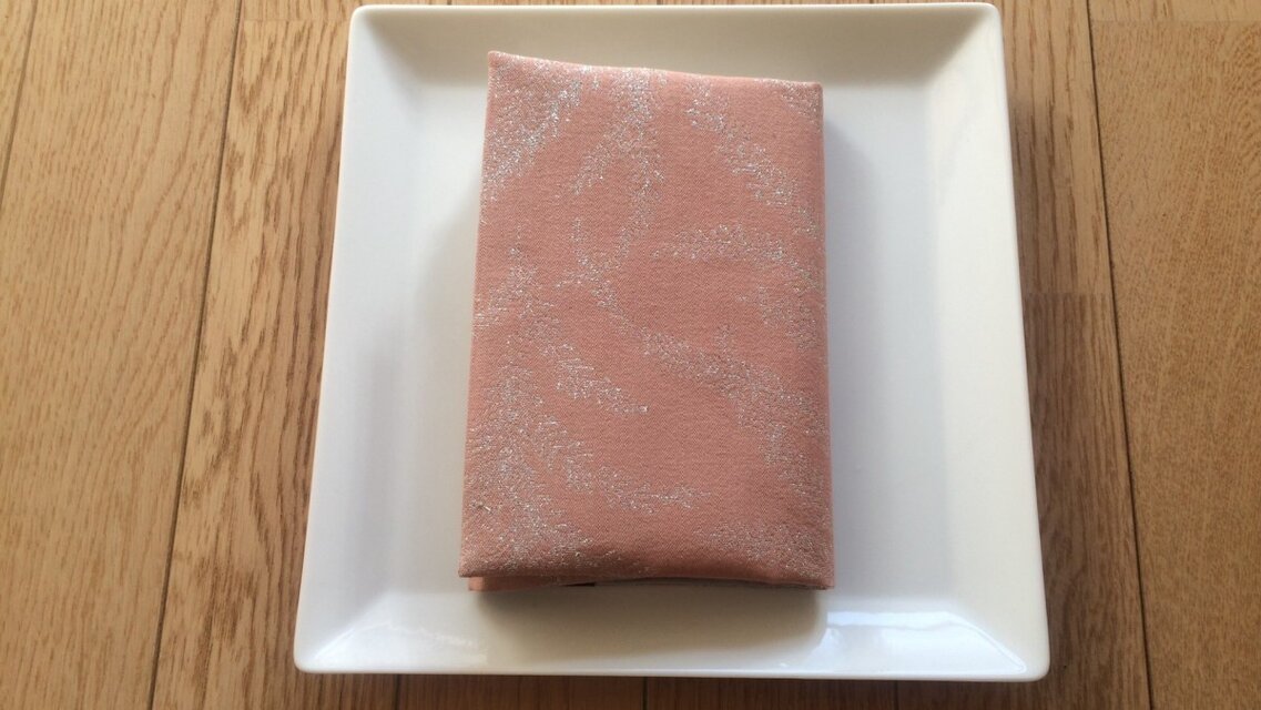 ブックカバー文庫本用　ピンク×シルバーのラメ柄