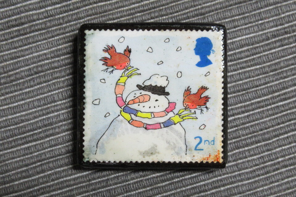 ★★アップサイクル　クリスマス切手マグネット1763