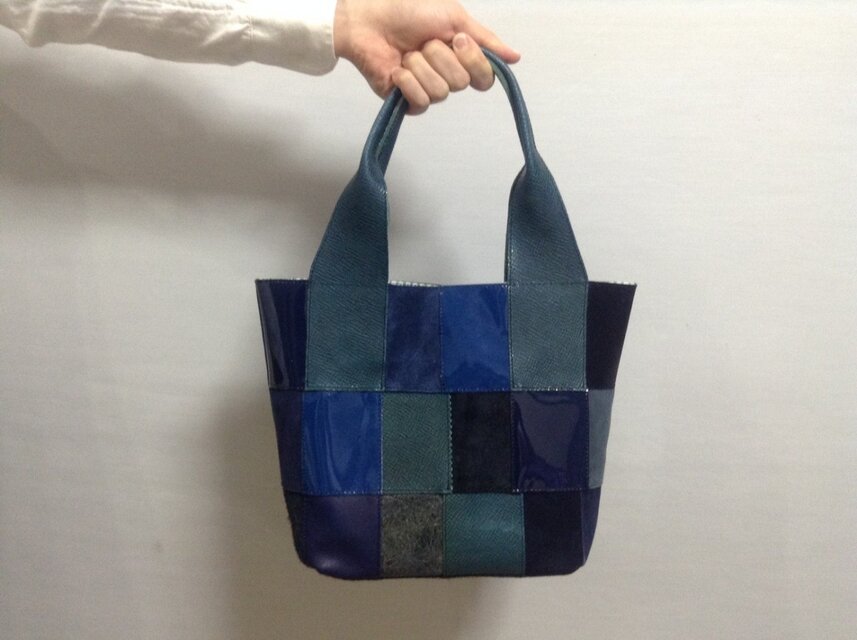 レザーパッチワークハンドバッグ234