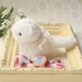 【再販】ちいさなぬいぐるみ　白猫すわりポーズ*銀色の蝶