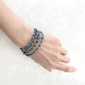 一連 クラシカルロングネックレス ブルー 青 パール チェコガラス ビーズ