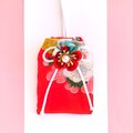 （梅）元巫女が作る花のお守り袋        