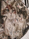【猫づくし】ポシェットと木彫りのブローチ