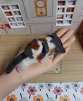 おねんね三毛猫 　寝具付き　羊毛フェルト