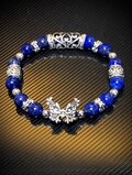 ラピスラズリ 天然石 メタルパーツ 蝶々ブレスレット | iichi