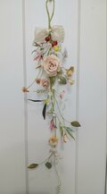 染め布花＊アンティークな薔薇のガーランド装飾 インテリア
