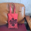 【sale】【トートバッグ】レッド×ブラックフラワーレース【0862】