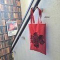 【sale】【トートバッグ】レッド×ブラックフラワーレース【0862】
