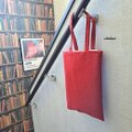 【sale】【トートバッグ】レッド×ブラックフラワーレース【0862】