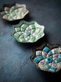 ペルシャ　エナメル皿 アクセサリートレイ エスニック　皿 ペルシャのエナメル皿（ミーナーカーリー）飾り皿 アクセサリー