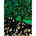 原画・油彩「夏の公園」絵画・F6（32×41㎝）アート・キャンバス