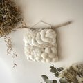 一点もの】 流木 ウィービング タペストリー 『みるく色のたぺすとり