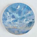 原画・油彩 『 朝空 20260709』絵画・ 直径25cm・アート・丸形