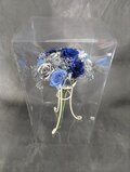 プリザーブドフラワー12輪花束／青い薔薇と空色ローズとシルバーローズ