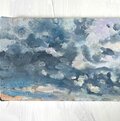 16×23㎝「思い出すのに丁度良い公園」油彩・原画・サムホールサイズ 原画 油彩「朝空 20260710」絵画・サムホールサイズ （16×23㎝）アート
