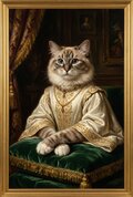 猫（ラグドール）のルネサンス風肖像画 油絵風アートA3額装インテリア