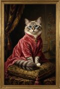 猫（ラグドール）のルネサンス風肖像画 油絵風アートA3額装インテリア