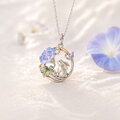 朝顔とウサギのペンダント｜小ぶりで毎日使いやすいギフトジュエリー 
