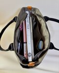 8号帆布 前後ポケット付き ラウンドトートバッグ (A4対応/肩掛け) A4対応・8ポケット】荷物が迷子にならない 8号帆布トートバッグ