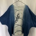 麻100%藍染グラデーショ手書きプルオーバー | iichi 日々の暮らしを 