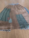 着物リメイク 麻の蚊帳 襤褸リメイク スカートパンツ 刺し子 古布