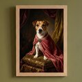 犬（ジャックラッセルテリア）のルネサンス風肖像画 A4額装インテリア
