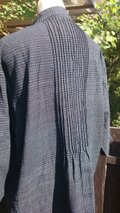 木綿　蚊絣　着物　リメイクなどに 綿入れ 着物 丹前 藍染 木綿 蚊絣 古布 リメイク素材