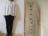 ミルキーホワイト極厚リネン　ジャケット