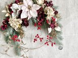 Poinsettia ring wreath III「受注制作」の画像